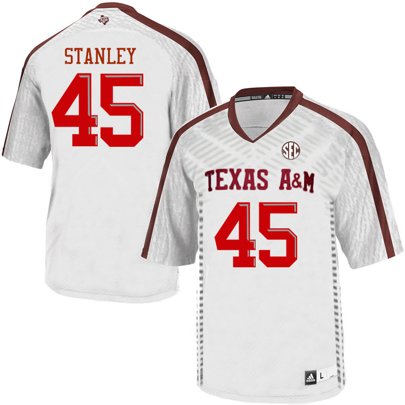 Men #45 Sam Stanley Texas A&M Aggies College Football Jerseys Sale-White - Click Image to Close